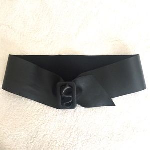 Black Vegan Leather Wide Statement High Waist Belt